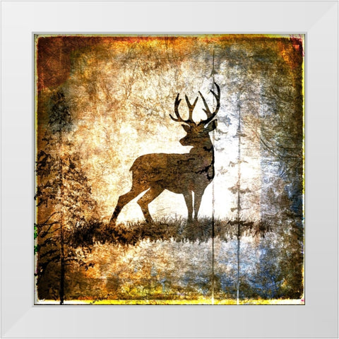High Country Deer White Modern Wood Framed Art Print by LightBoxJournal