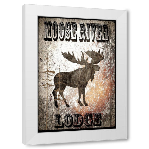 Lodge Moose River Lodge White Modern Wood Framed Art Print by LightBoxJournal