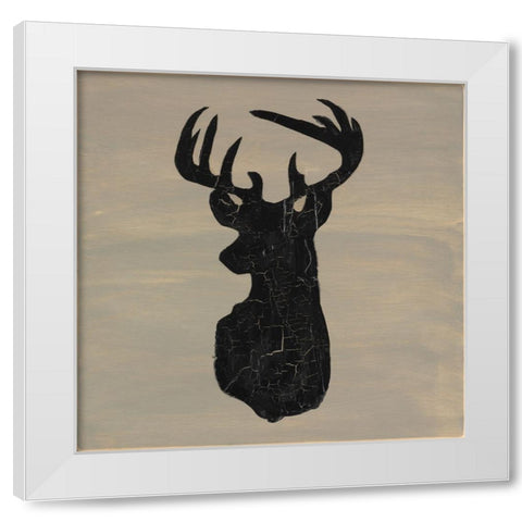 Love Deer White Modern Wood Framed Art Print by LightBoxJournal