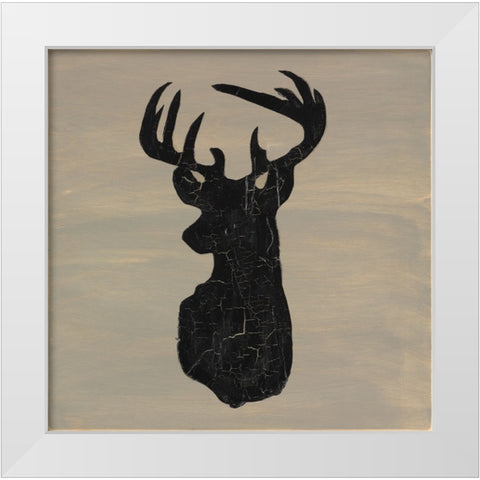 Love Deer White Modern Wood Framed Art Print by LightBoxJournal