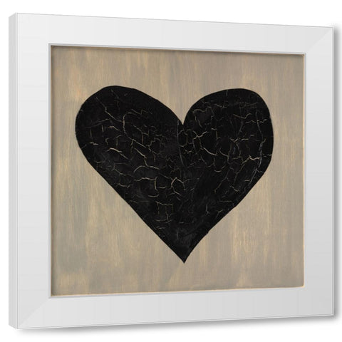 Love Heart White Modern Wood Framed Art Print by LightBoxJournal
