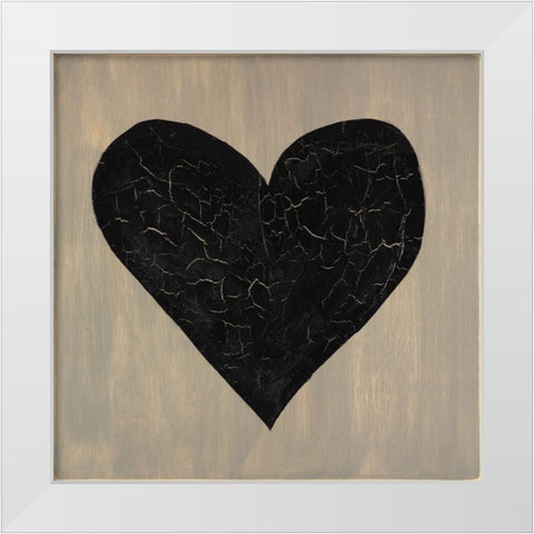 Love Heart White Modern Wood Framed Art Print by LightBoxJournal