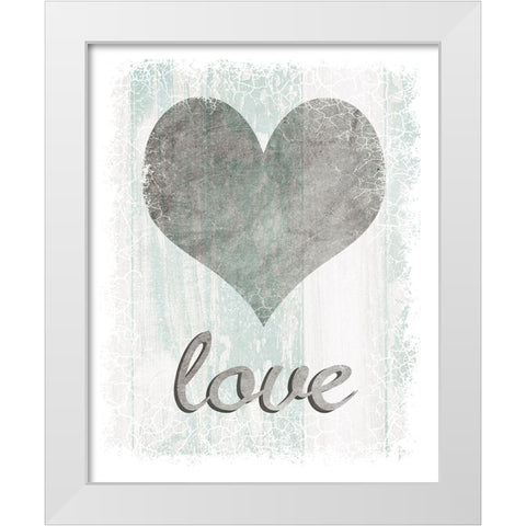 Love White Modern Wood Framed Art Print by LightBoxJournal