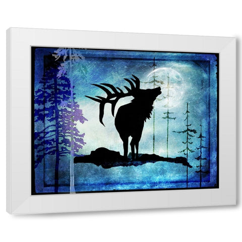 Midnight Elk White Modern Wood Framed Art Print by LightBoxJournal