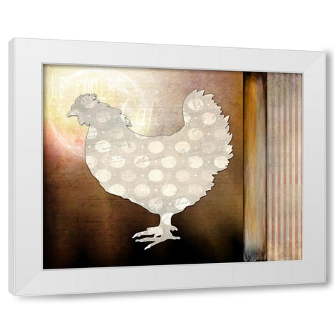 Morning Chicken 1 White Modern Wood Framed Art Print by LightBoxJournal