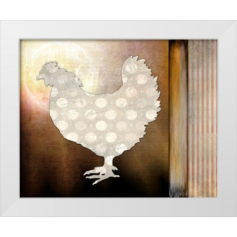 Morning Chicken 1 White Modern Wood Framed Art Print by LightBoxJournal