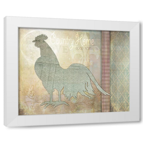 Morning Chicken 3 White Modern Wood Framed Art Print by LightBoxJournal