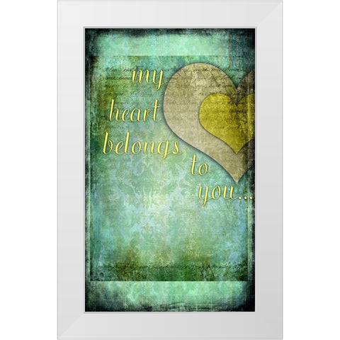 My Heart Belongs To You White Modern Wood Framed Art Print by LightBoxJournal