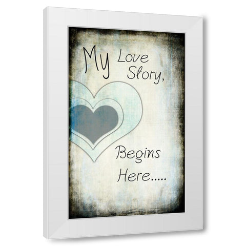 My Love Story White Modern Wood Framed Art Print by LightBoxJournal