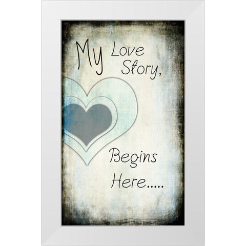 My Love Story White Modern Wood Framed Art Print by LightBoxJournal