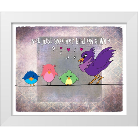 Not Just Another Bird On A Wire White Modern Wood Framed Art Print by LightBoxJournal