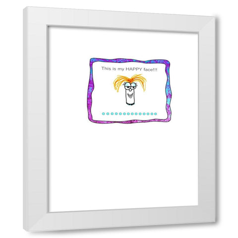 This Is My Happy Face 2 White Modern Wood Framed Art Print by LightBoxJournal