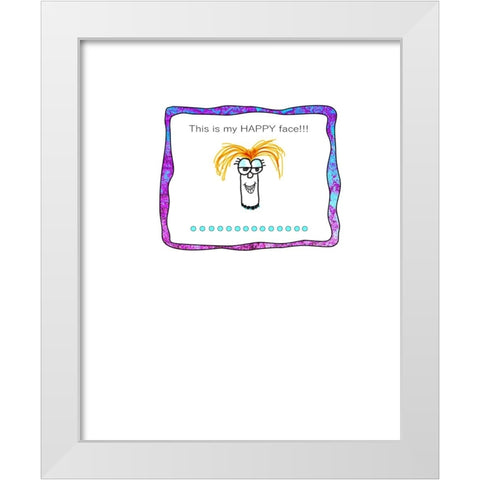 This Is My Happy Face 2 White Modern Wood Framed Art Print by LightBoxJournal