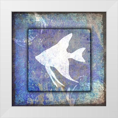 Beach House Fish White Modern Wood Framed Art Print by LightBoxJournal