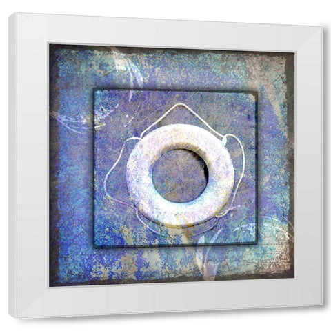 Beach House Life Saver White Modern Wood Framed Art Print by LightBoxJournal