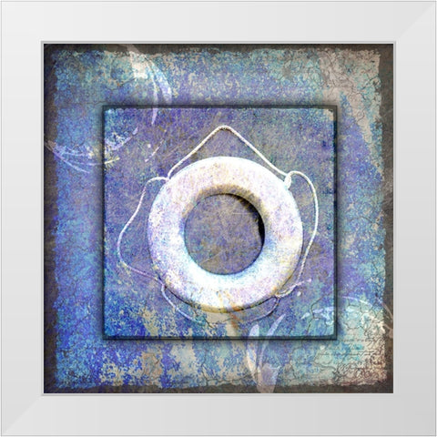 Beach House Life Saver White Modern Wood Framed Art Print by LightBoxJournal