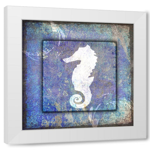 Beach House Sea Horse White Modern Wood Framed Art Print by LightBoxJournal