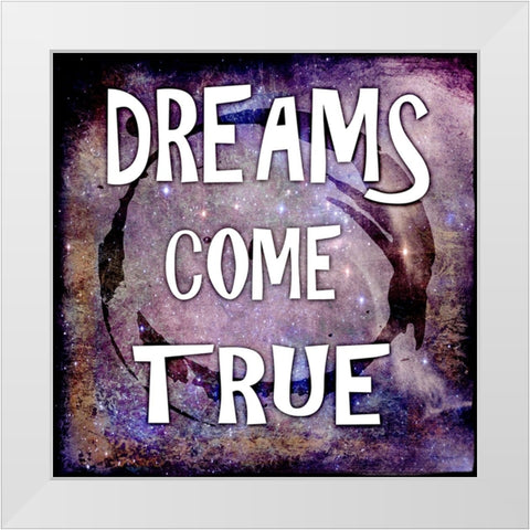 Cosmic - Dreams Come True White Modern Wood Framed Art Print by LightBoxJournal
