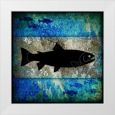 Fishing Rules Trout White Modern Wood Framed Art Print by LightBoxJournal
