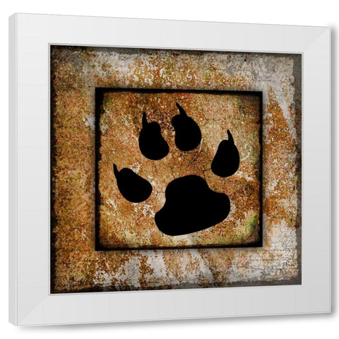 Your True Friend Paw Print White Modern Wood Framed Art Print by LightBoxJournal