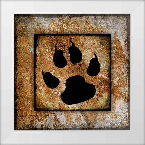 Your True Friend Paw Print White Modern Wood Framed Art Print by LightBoxJournal