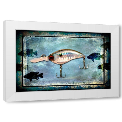 Fishing - Big Mouth Lure White Modern Wood Framed Art Print by LightBoxJournal