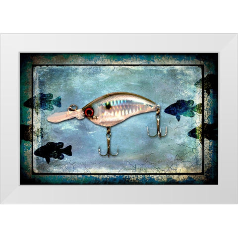 Fishing - Big Mouth Lure White Modern Wood Framed Art Print by LightBoxJournal