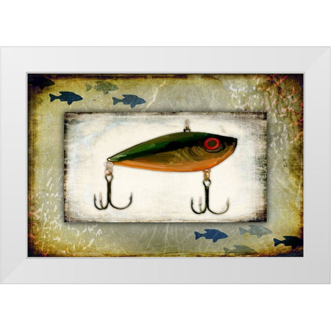 Fishing - Bait Lure White Modern Wood Framed Art Print by LightBoxJournal