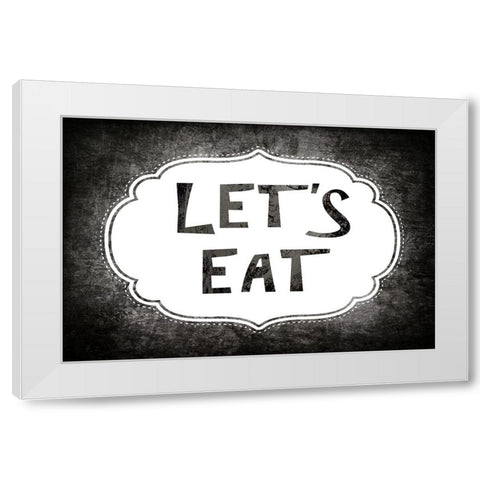 Breakfast Served - Lets Eat White Modern Wood Framed Art Print by LightBoxJournal