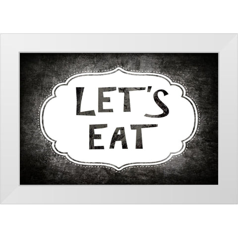 Breakfast Served - Lets Eat White Modern Wood Framed Art Print by LightBoxJournal