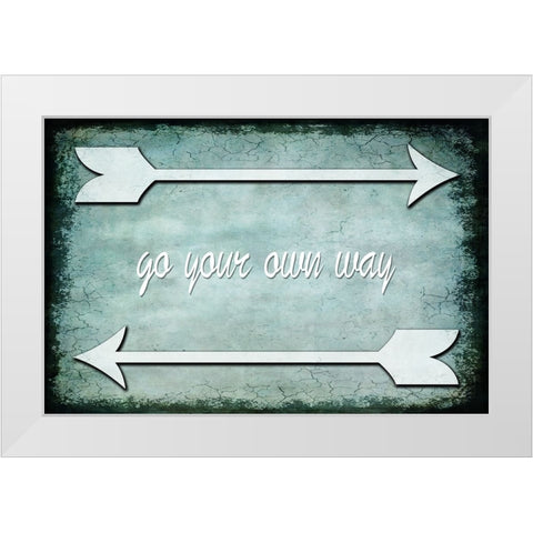 Choose Path - Go Own Way White Modern Wood Framed Art Print by LightBoxJournal