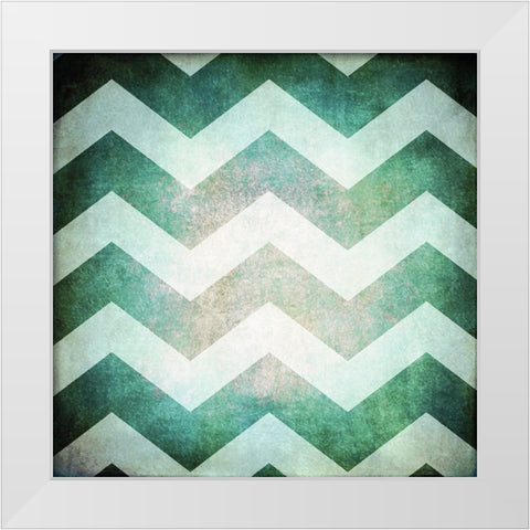 Good Times_Beach Chevron White Modern Wood Framed Art Print by LightBoxJournal