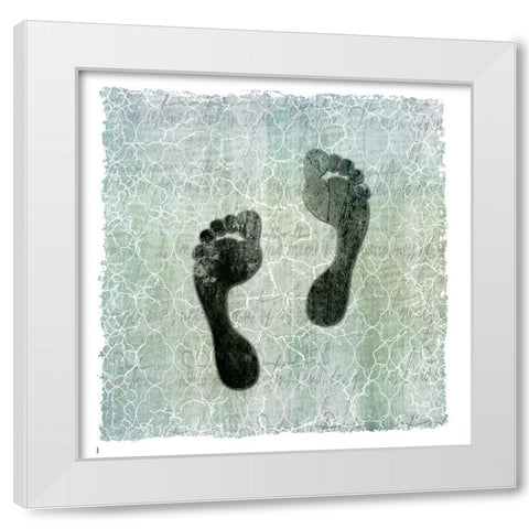 Life Is Better At The Lake Foot Print White Modern Wood Framed Art Print by LightBoxJournal