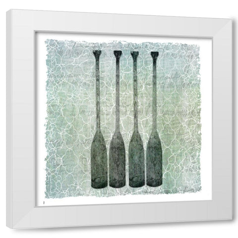 Life Is Better At The Lake Oars White Modern Wood Framed Art Print by LightBoxJournal