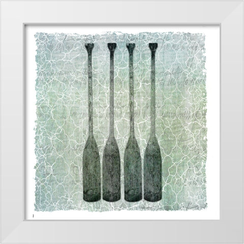 Life Is Better At The Lake Oars White Modern Wood Framed Art Print by LightBoxJournal