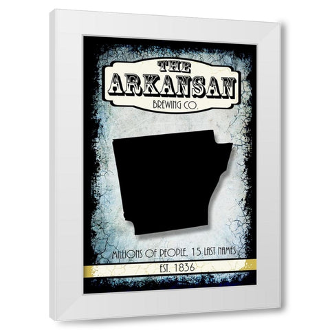 States Brewing Co_Arkansa White Modern Wood Framed Art Print by LightBoxJournal