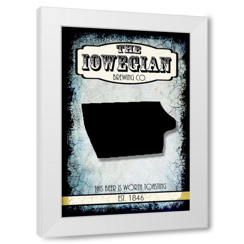 States Brewing Co_Iowa White Modern Wood Framed Art Print by LightBoxJournal