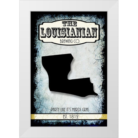States Brewing Co_Louisiana White Modern Wood Framed Art Print by LightBoxJournal