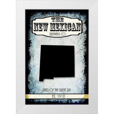 States Brewing Co_New Mexico White Modern Wood Framed Art Print by LightBoxJournal