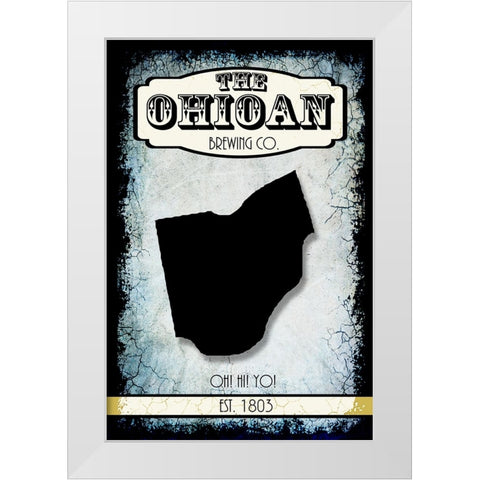 States Brewing Co_Ohio White Modern Wood Framed Art Print by LightBoxJournal