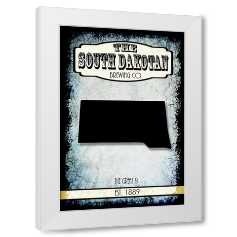 States Brewing Co_South Dakota White Modern Wood Framed Art Print by LightBoxJournal