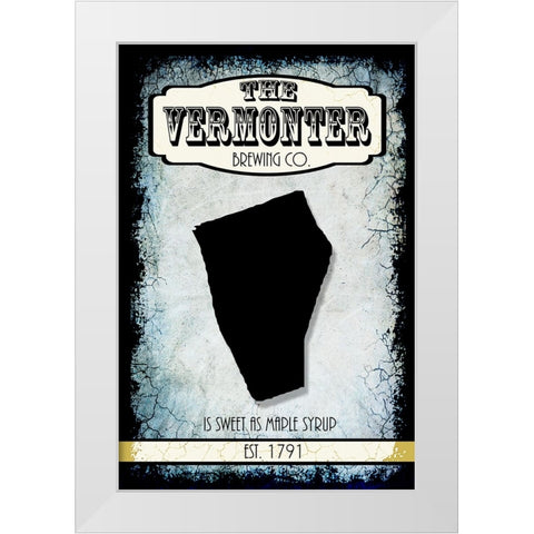 States Brewing Co_Vermont White Modern Wood Framed Art Print by LightBoxJournal