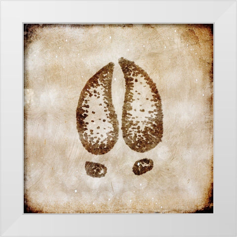 Moose Lodge - Moose Track White Modern Wood Framed Art Print by LightBoxJournal