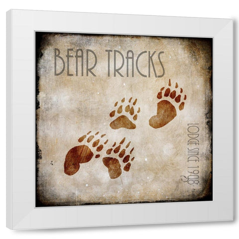 Moose Lodge 2 - Bear Tracks White Modern Wood Framed Art Print by LightBoxJournal