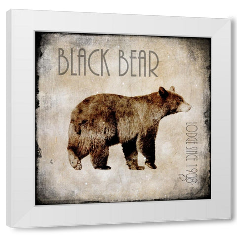 Moose Lodge 2 - Black Bear White Modern Wood Framed Art Print by LightBoxJournal