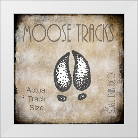 Moose Lodge 2 - Moose Tracks 2 White Modern Wood Framed Art Print by LightBoxJournal