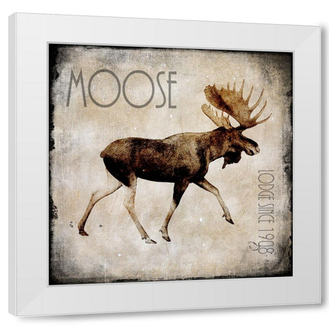 Moose Lodge 2 White Modern Wood Framed Art Print by LightBoxJournal