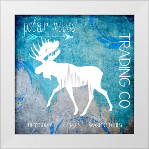 Polar Ice Moose White Modern Wood Framed Art Print by LightBoxJournal