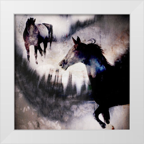 Black Mare - Dream 1 White Modern Wood Framed Art Print by LightBoxJournal