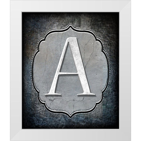 Letter A White Modern Wood Framed Art Print by LightBoxJournal